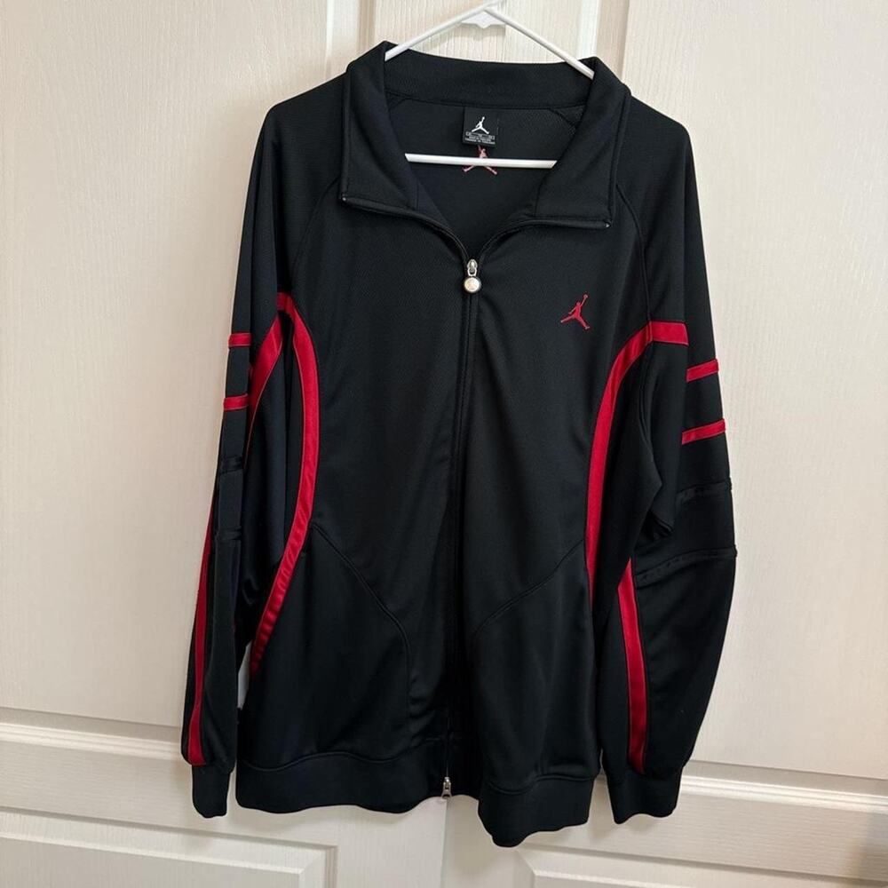 Jordan Zip Up Jacket Black and Red